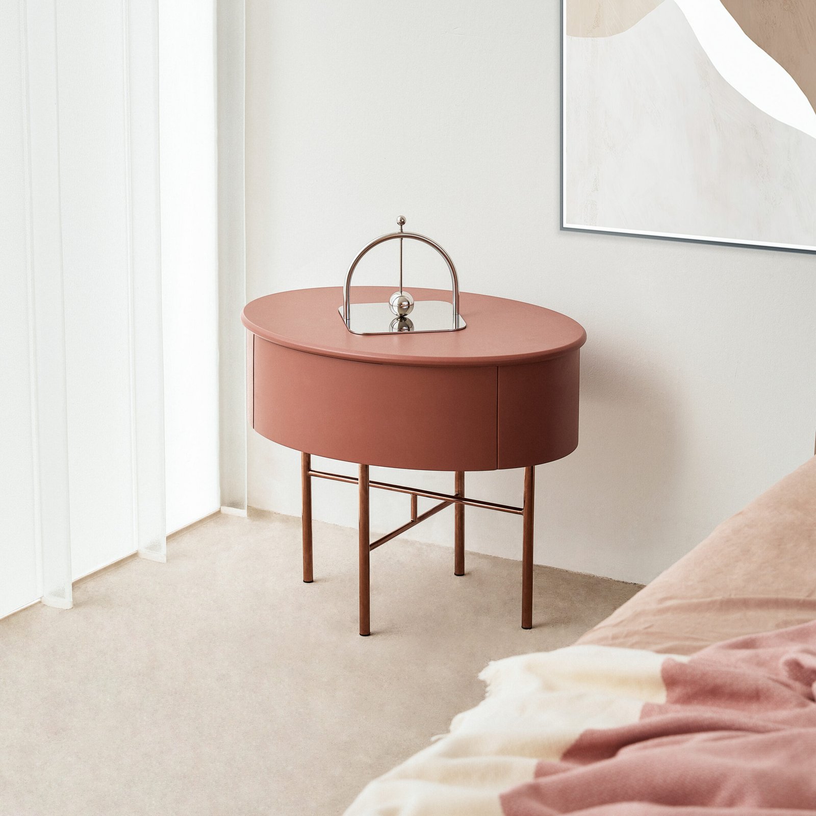 Modern Oval Bedside Table HE6276