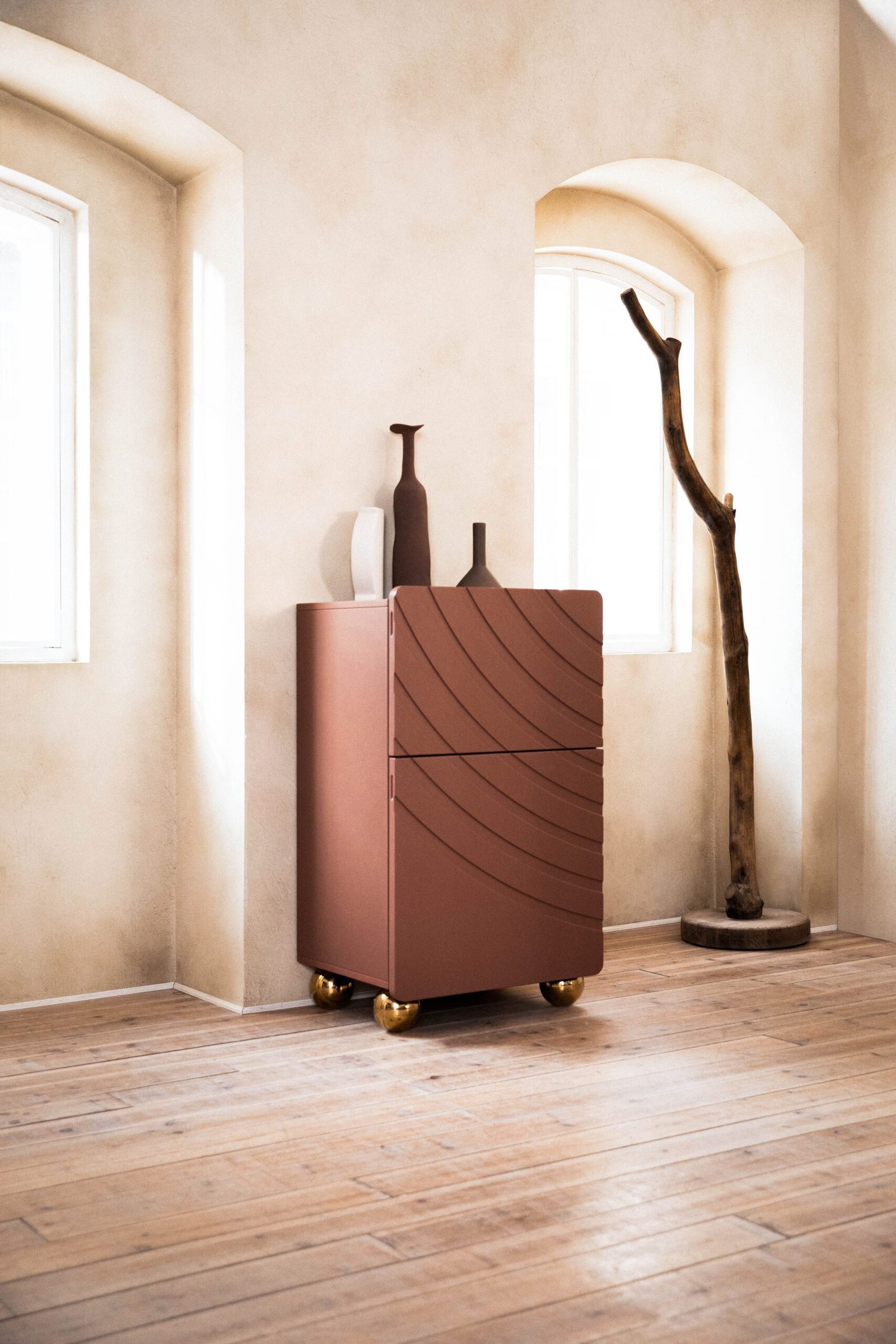 Vortex Patterned Double-layer Storage Cabinet HE3689
