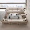 Upholstered Fabric Leather Feather Section Couch JHB211