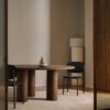Natural Wood Round Dining Table for 6
