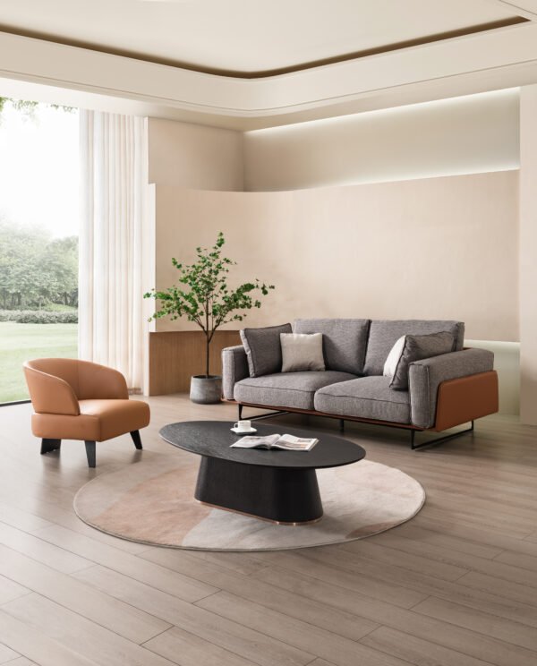 沙发ST-103+休闲椅ST-102 (1) Fashionable Full Fabric Sofa ST-103