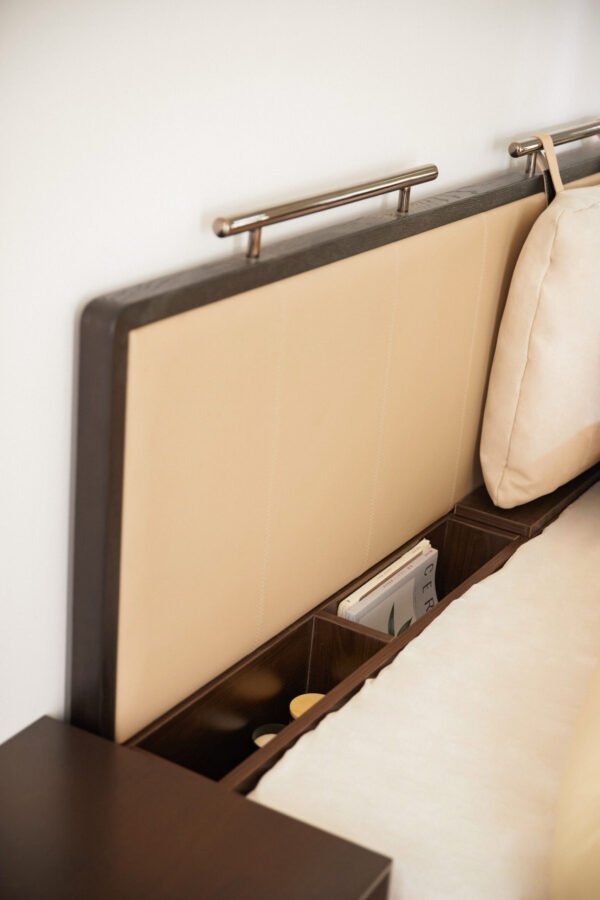 1 Nordic Bed with Soft Cushion Headboard HE6581