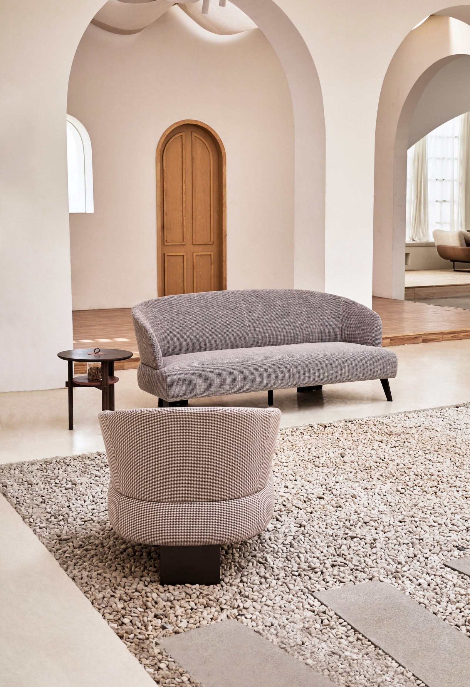 Leather Fabric Arm Sofa ST-107
