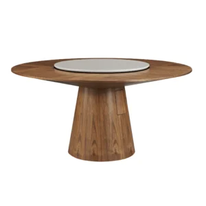 A941 (1) Round Dining Table With Center Round Rotating Glass A941