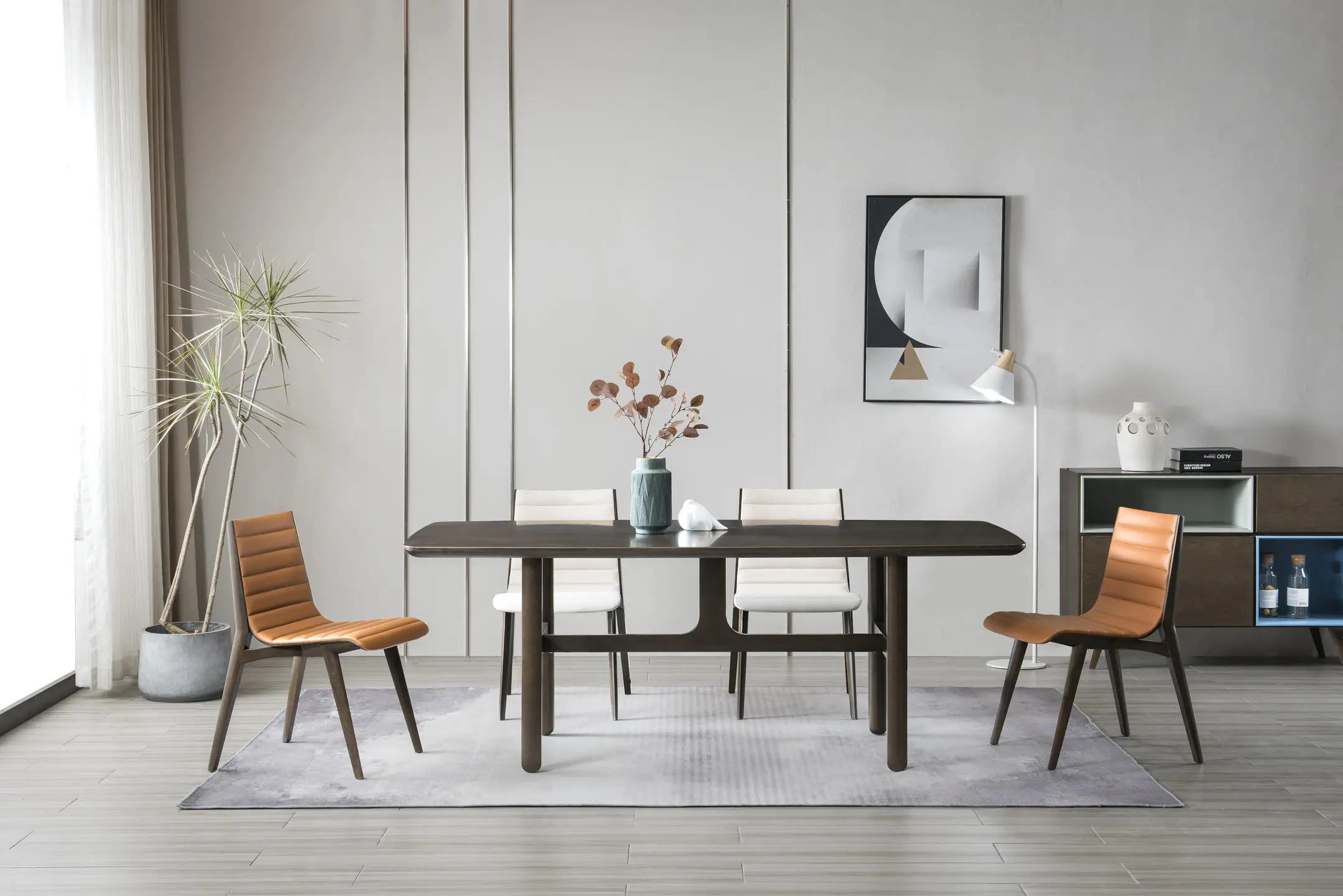 High-End Wood Rectangular Dining Table A949