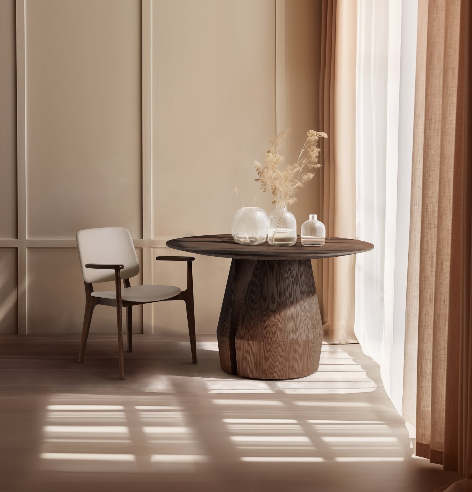 Wooden Dining Chair With Armrest B909