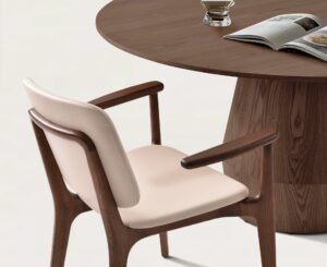 Wooden Dining Chair With Armrest B909