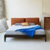 Solid Wood Frame Double Leather Bed HE6557