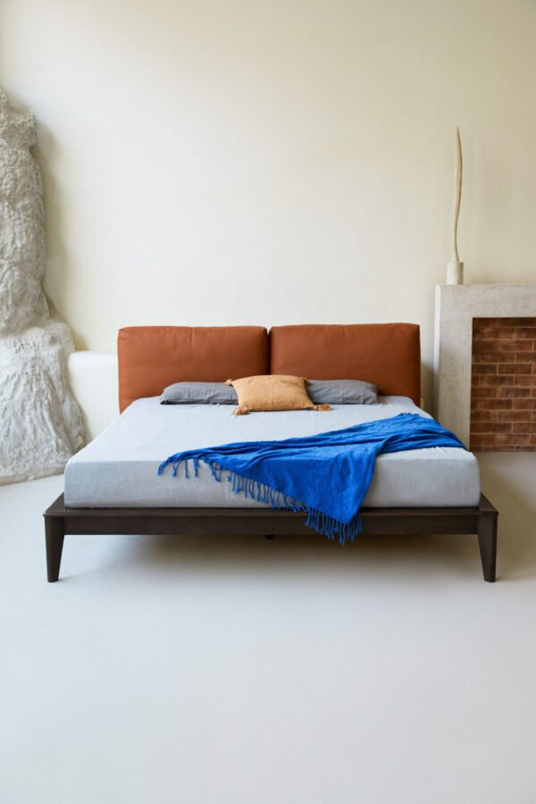 HE6557 (2) Solid Wood Frame Double Leather Bed HE6557