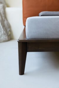 Solid Wood Frame Double Leather Bed HE6557
