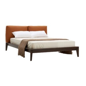 Solid Wood Frame Double Leather Bed HE6557