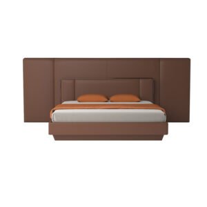 King-Size Headboard Leather Bed HE6579