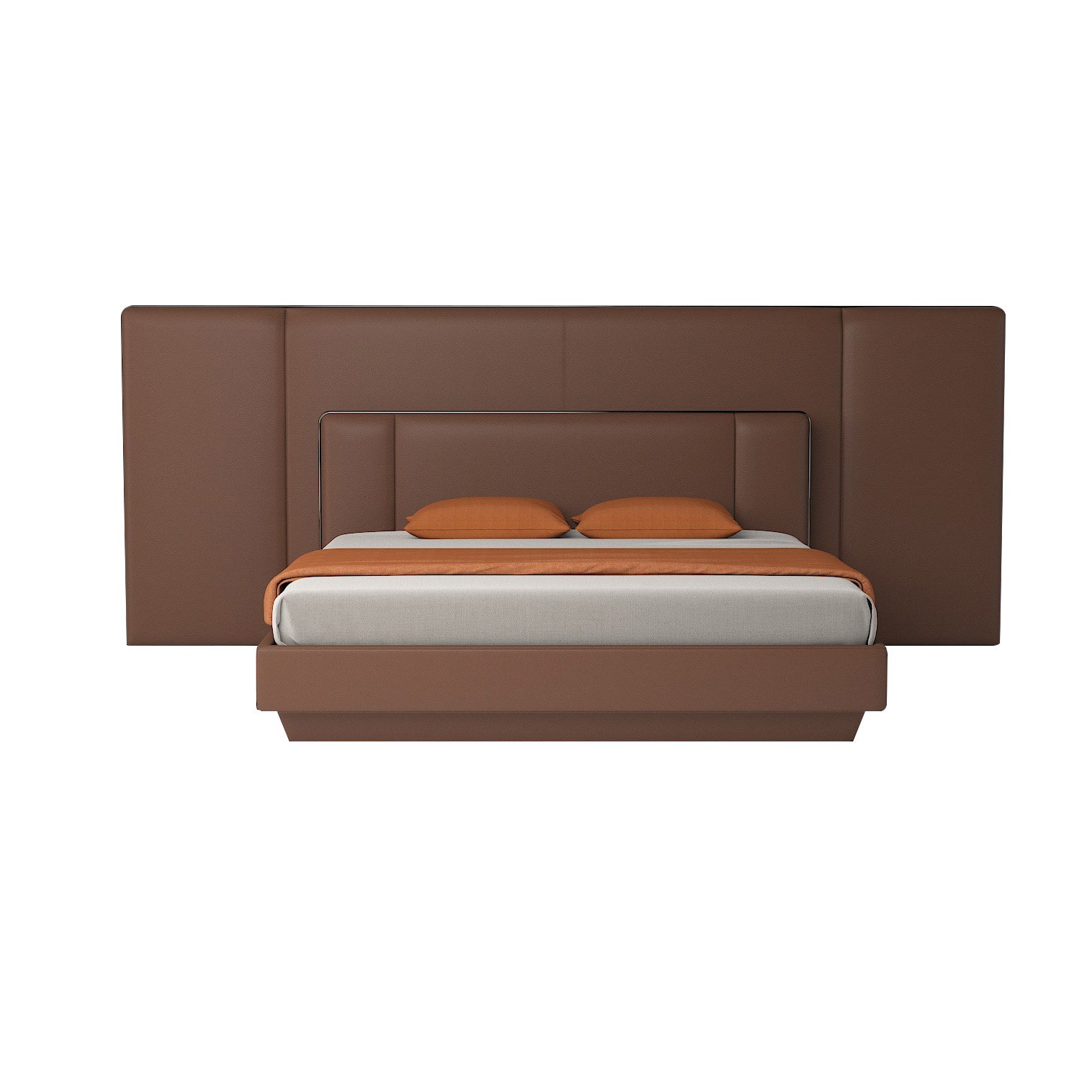 King-Size Headboard Leather Bed HE6579