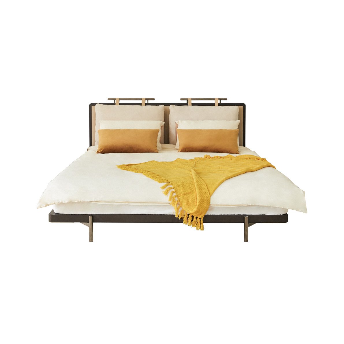 Nordic Bed with Soft Cushion Headboard HE6581