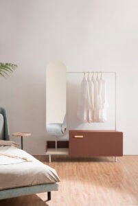 Metal Hat Coat Rack Wardrobe With Dressing Mirrors HE5645