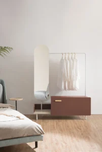 Metal Hat Coat Rack Wardrobe With Dressing Mirrors HE5645