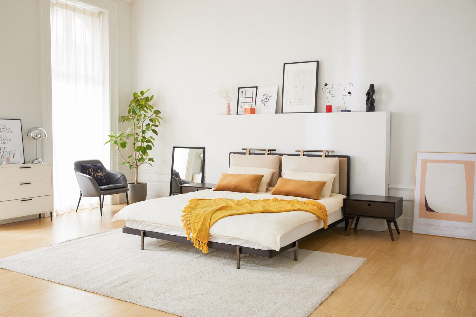 Nordic Bed with Soft Cushion Headboard HE6581