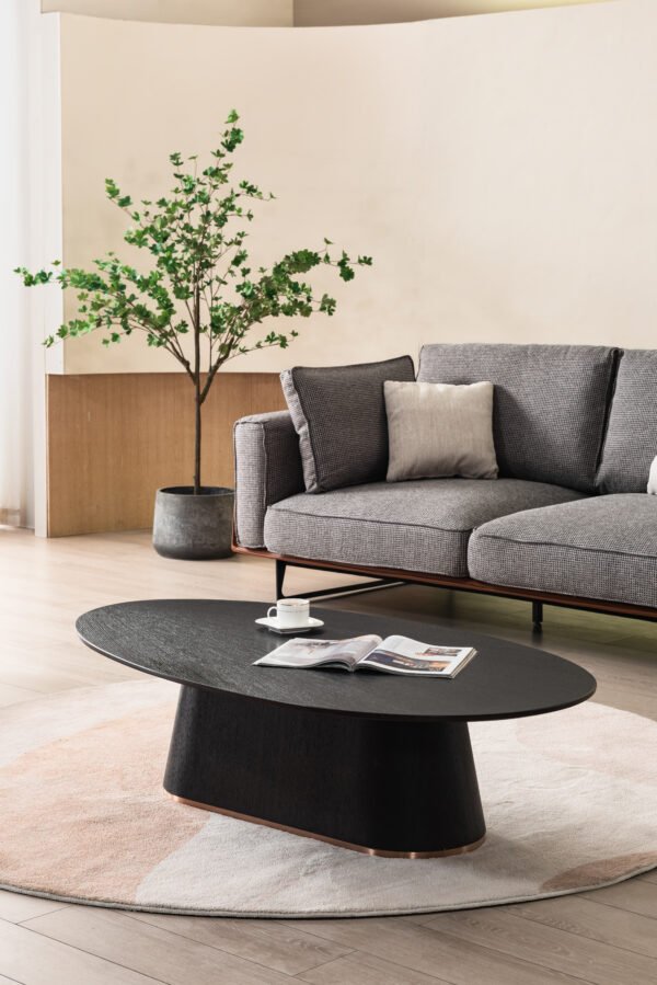 茶几C279A (1) Luxury Oval Round Coffee Table C279A