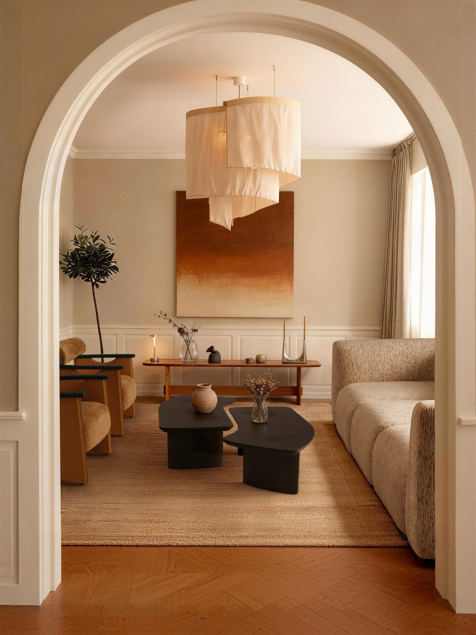 Modern wood coffee table in ash and oak C313