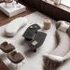 Modern wood coffee table in ash and oak C313